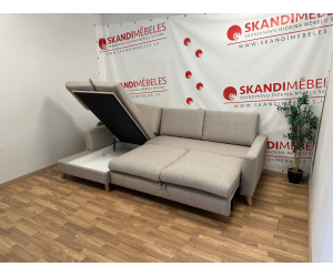 Dīvāns MARIO SLEEPING (Kreisais stūris, izvelkams)(Bēšs)(Ekpozīcija)